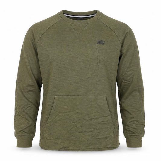 Front view of Nike Men's Green Pullover Sweatshirt M Regular Fit Crew Neck