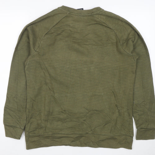 Nike Men's Green Pullover Sweatshirt M Regular Fit Crew Neck