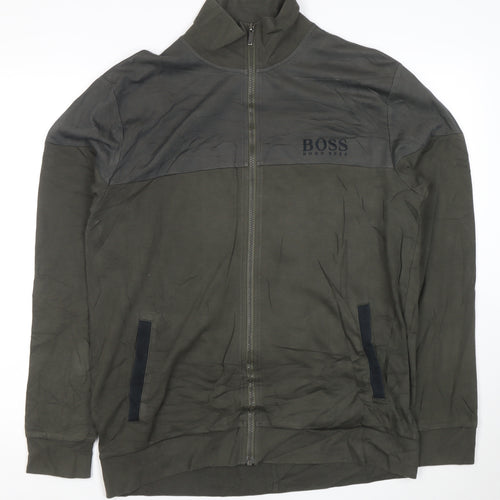 Hugo Boss Men's Green Full Zip Sweatshirt Size L Regular Fit