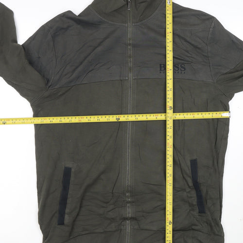 Hugo Boss Men's Green Full Zip Sweatshirt Size L Regular Fit
