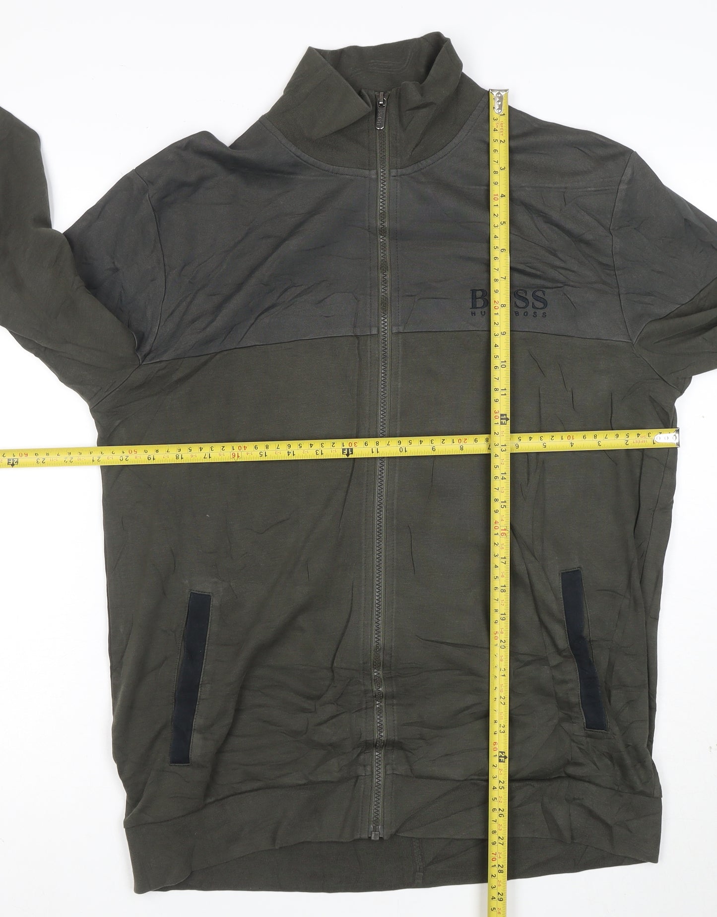 Hugo Boss Men's Green Full Zip Sweatshirt Size L Regular Fit