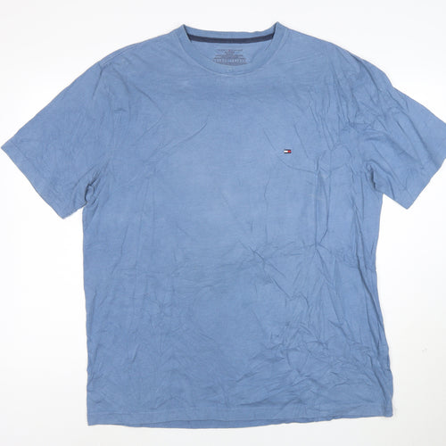 Tommy Hilfiger Men Blue XL Crew Neck Cotton T-Shirt