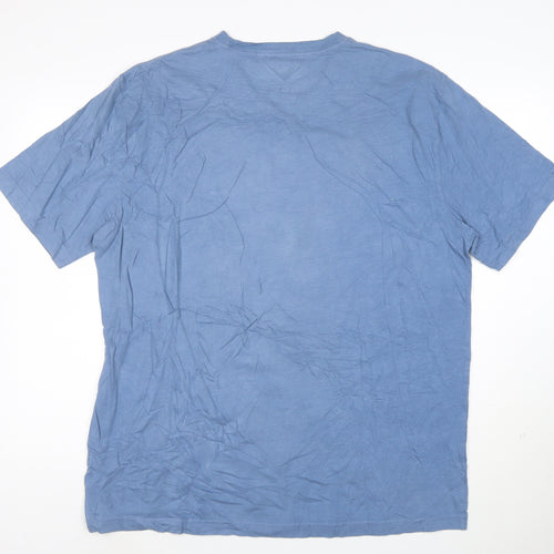 Tommy Hilfiger Men Blue XL Crew Neck Cotton T-Shirt