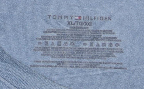 Tommy Hilfiger Men Blue XL Crew Neck Cotton T-Shirt