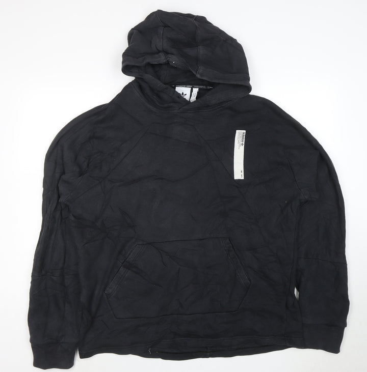 Adidas Men's Black Pullover Hoodie M Regular Fit Cotton