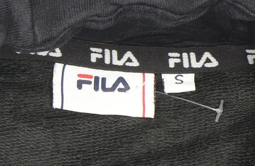 Fila Men's Black Hoodie Small Pullover Logo Cotton Blend Sportswear