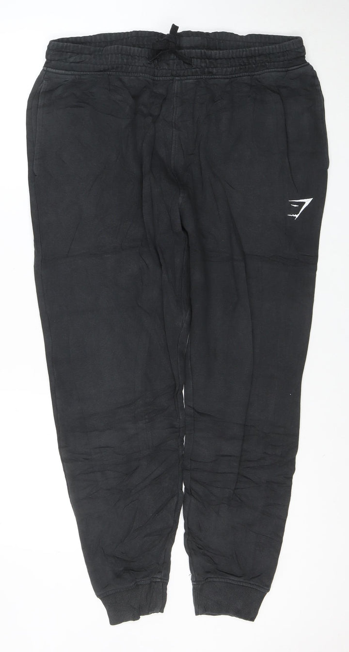 Gymshark Men’s Black L Jogger Activewear Trousers Viscose Blend