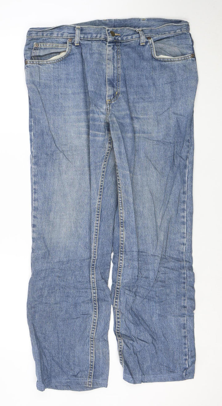 Lee Men’s Blue Denim Straight Fit Jeans 38x32 Regular Mid Rise