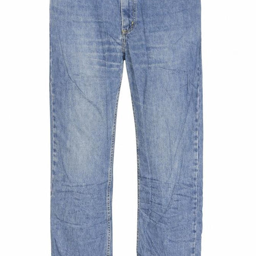 Lee Men’s Blue Denim Straight Fit Jeans 38x32 Regular Mid Rise