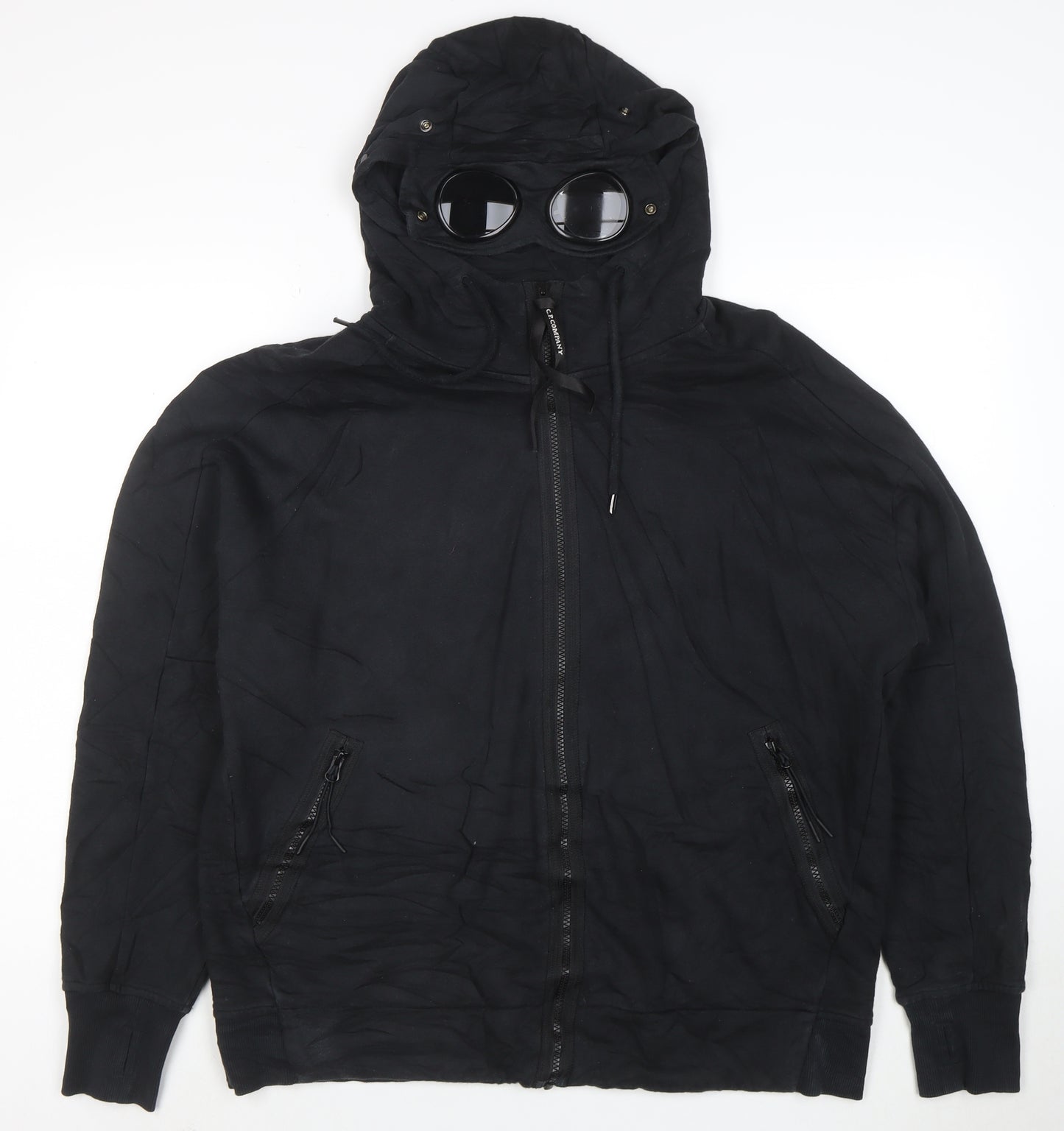 C.P. Company Mens Black XL Full Zip Hooded Sweatshirt