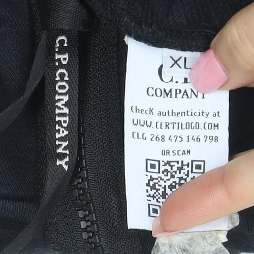 C.P. Company Mens Black XL Full Zip Hooded Sweatshirt
