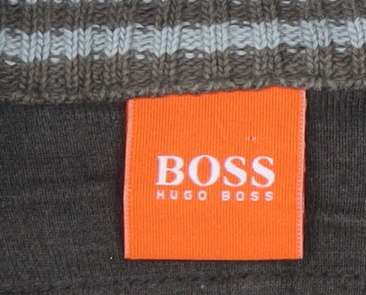 Hugo Boss Men's Brown Full Zip Knit Sweatshirt XL