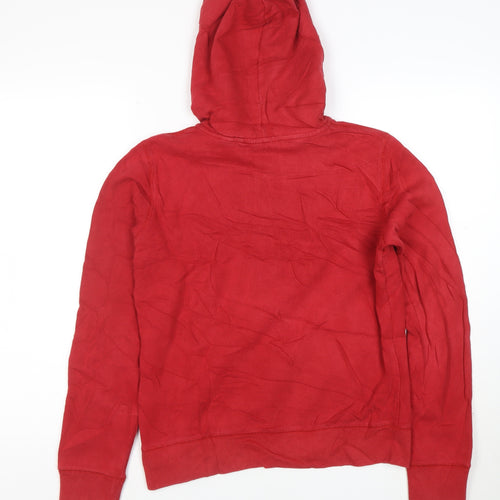 Tommy Hilfiger Womens Red Full Zip Hoodie Cotton Polyester Size M