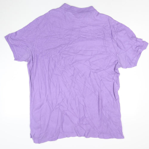 Chaps Men’s Purple Cotton Short Sleeve Polo Shirt XL