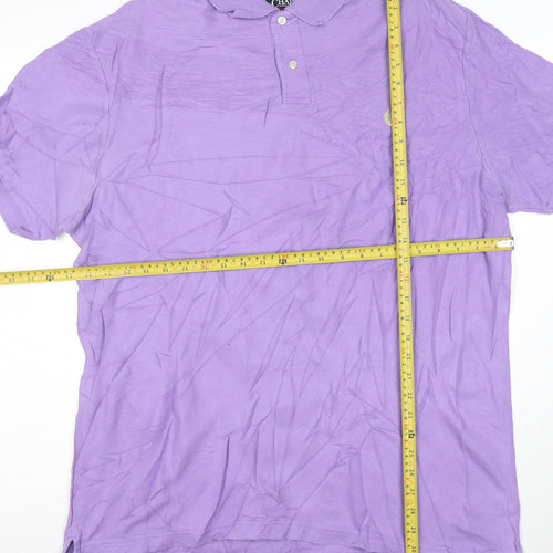 Chaps Men’s Purple Cotton Short Sleeve Polo Shirt XL
