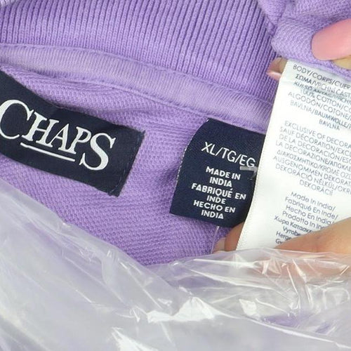 Chaps Men’s Purple Cotton Short Sleeve Polo Shirt XL