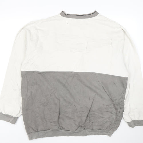 Umbro Men’s Grey Colour Block V-Neck Long Sleeve Sweatshirt L