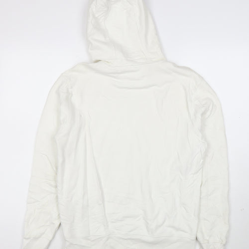C.P. Company Men's White Pullover Hoodie M Logo Outdoor Style