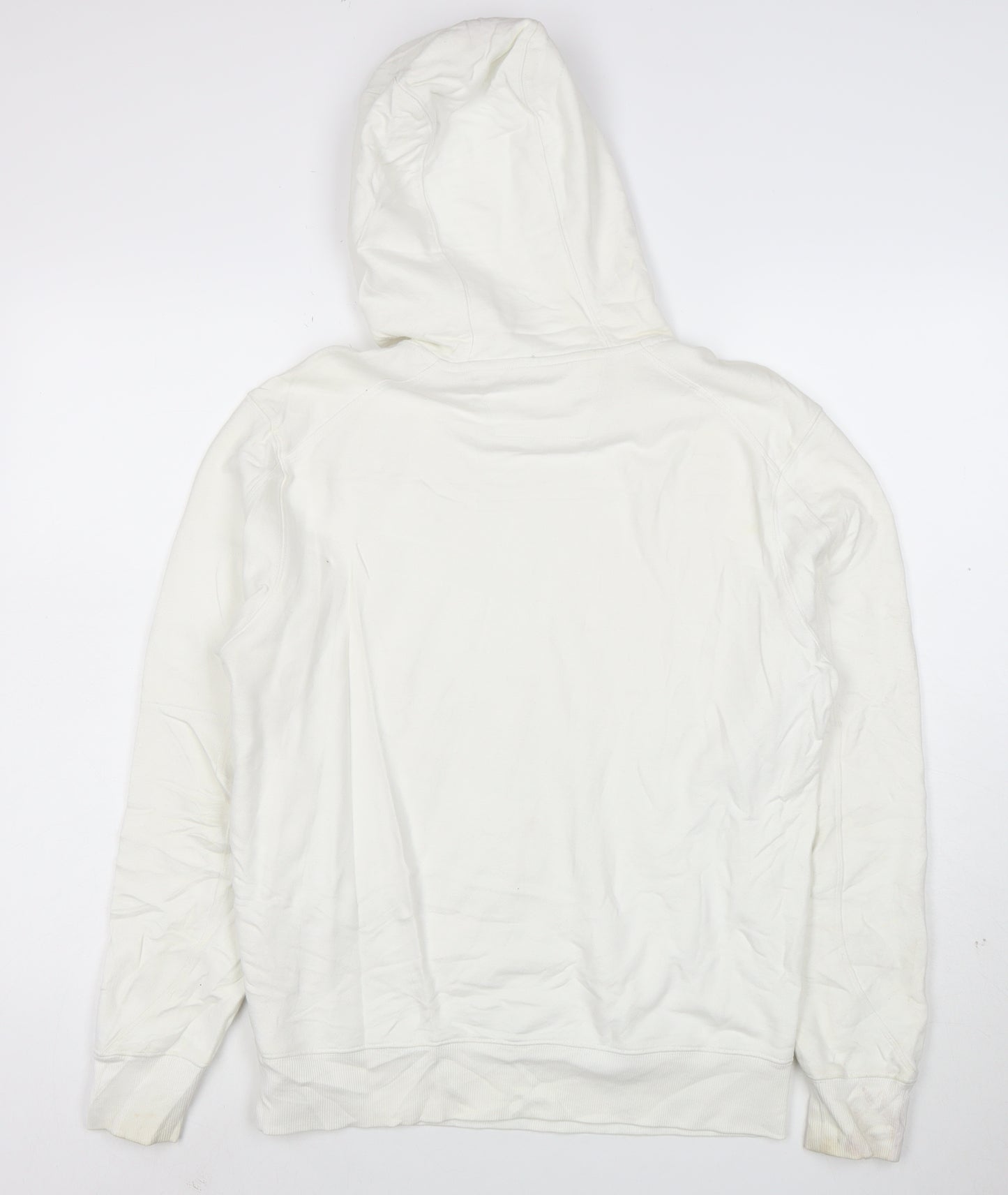 C.P. Company Men's White Pullover Hoodie M Logo Outdoor Style
