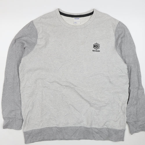 Reebok Men’s Grey 2XL Pullover Crew Neck Sweatshirt