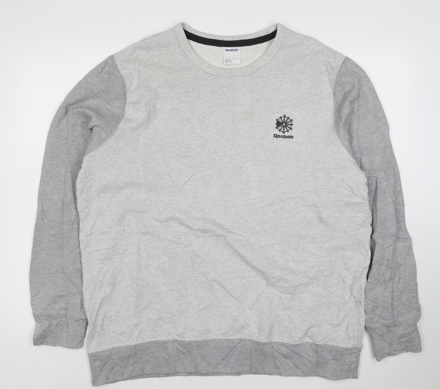 Reebok Men’s Grey 2XL Pullover Crew Neck Sweatshirt