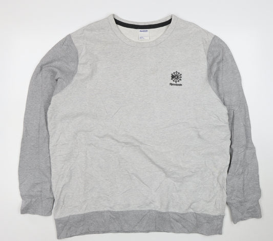 Reebok Men’s Grey 2XL Pullover Crew Neck Sweatshirt