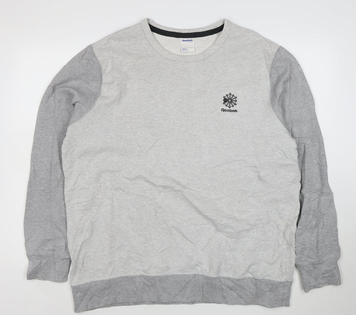 Reebok Men’s Grey 2XL Pullover Crew Neck Sweatshirt