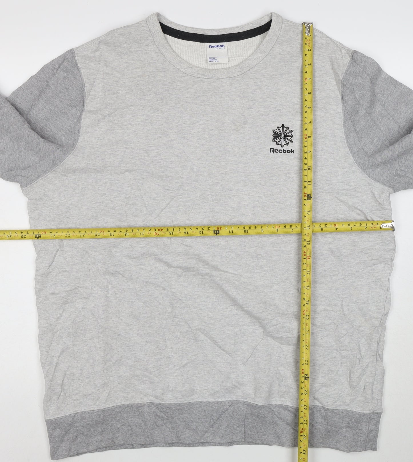 Reebok Men’s Grey 2XL Pullover Crew Neck Sweatshirt