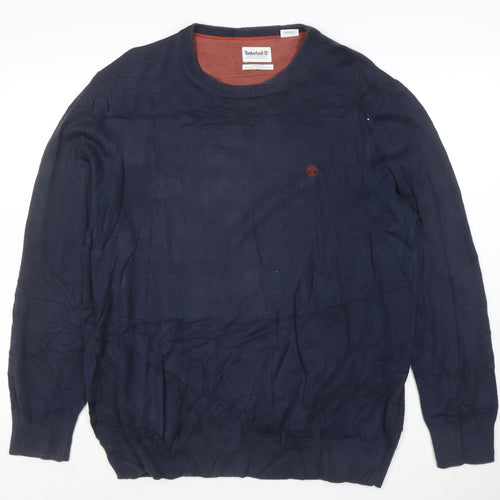 Timberland Men's Blue XL Cotton Crew Neck Pullover Jumper