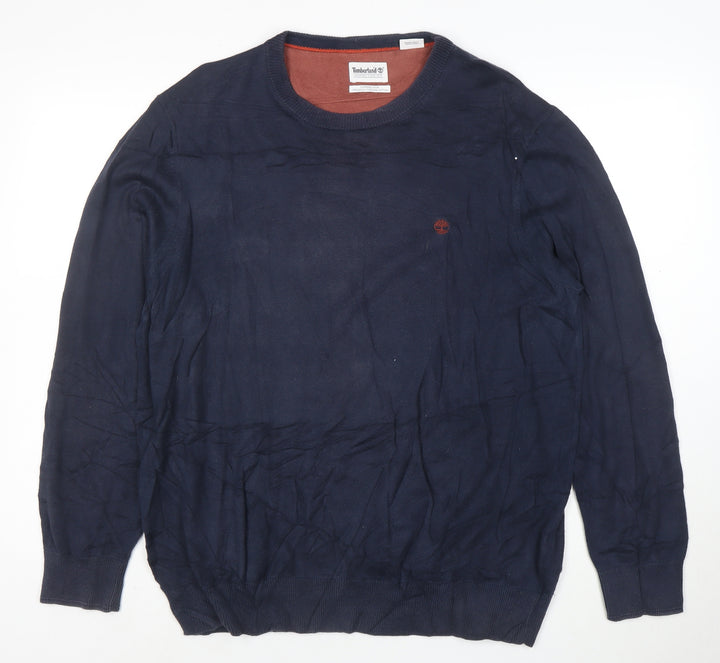 Timberland Men's Blue XL Cotton Crew Neck Pullover Jumper