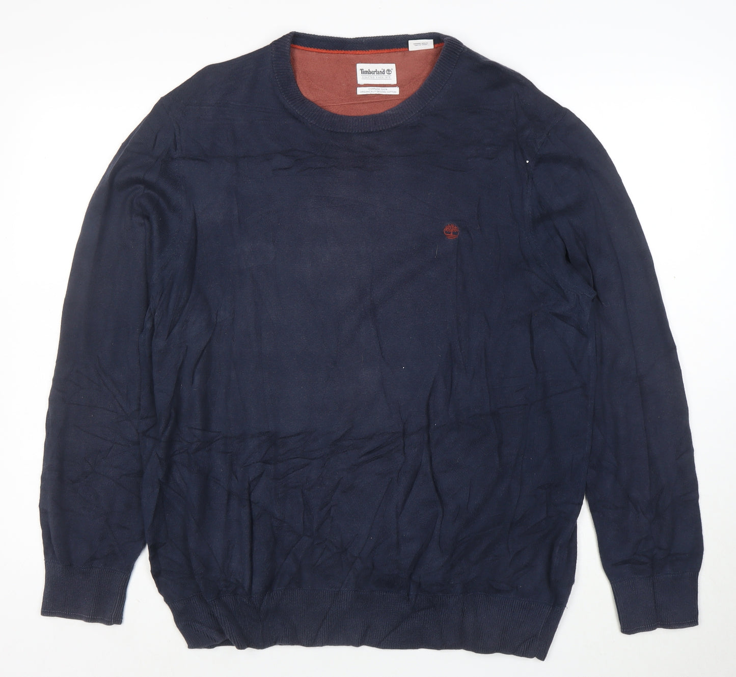 Timberland Men's Blue XL Cotton Crew Neck Pullover Jumper