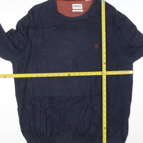 Timberland Men's Blue XL Cotton Crew Neck Pullover Jumper