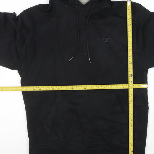 Champion Men's Black Pullover Hoodie Medium Fleece Sweatshirt