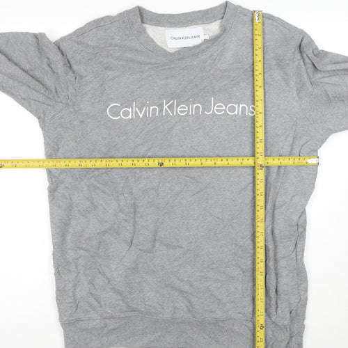 Calvin Klein Jeans Men's Grey Crew Neck Pullover Sweatshirt L