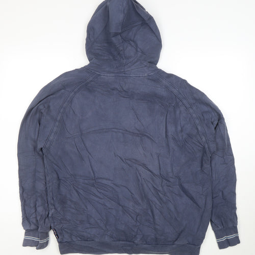 Reebok Men Blue Full Zip Hoodie M Classic Logo Sportswear