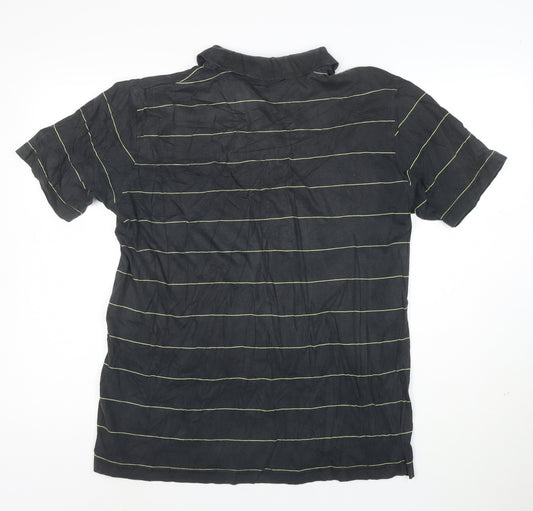 Carhartt Men's Black XL Striped Cotton Short Sleeve Polo Shirt