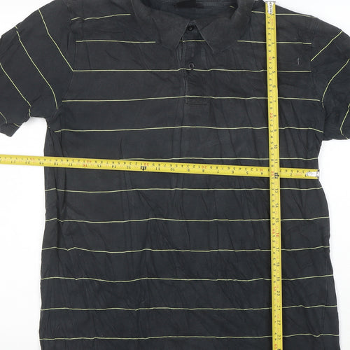 Carhartt Men's Black XL Striped Cotton Short Sleeve Polo Shirt