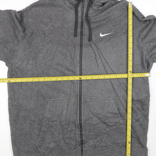 Nike Men's Grey Full Zip Hoodie XL Fleece Sports Sweatshirt