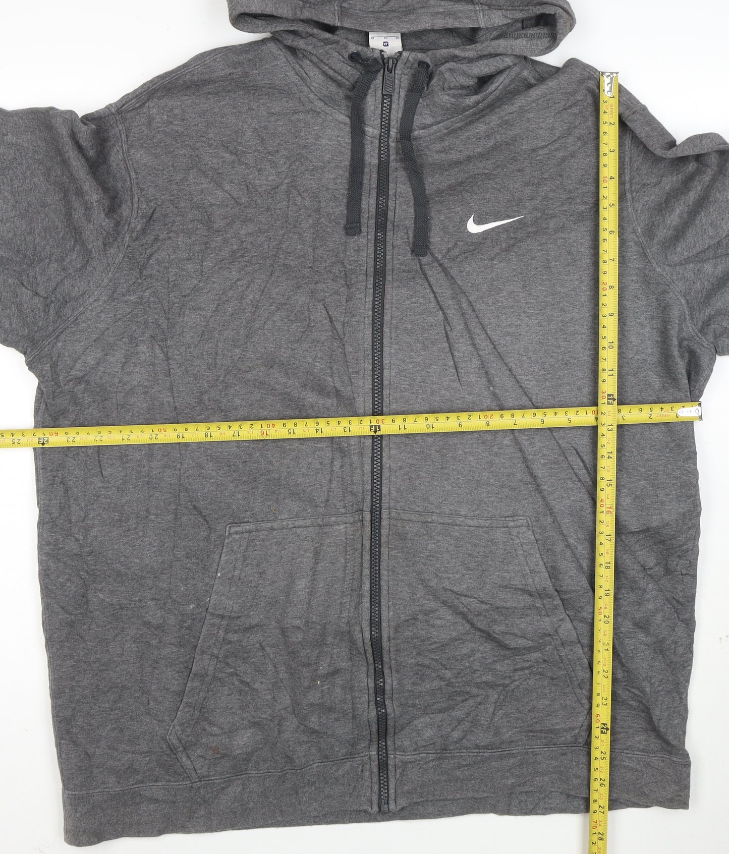 Nike Men's Grey Full Zip Hoodie XL Fleece Sports Sweatshirt