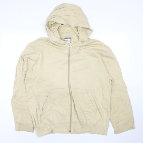 Reebok Mens Beige Full Zip Hoodie L Lightweight Sportswear
