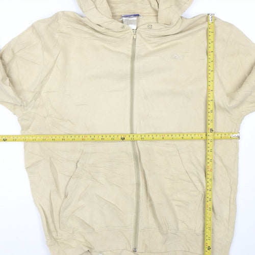 Reebok Mens Beige Full Zip Hoodie L Lightweight Sportswear