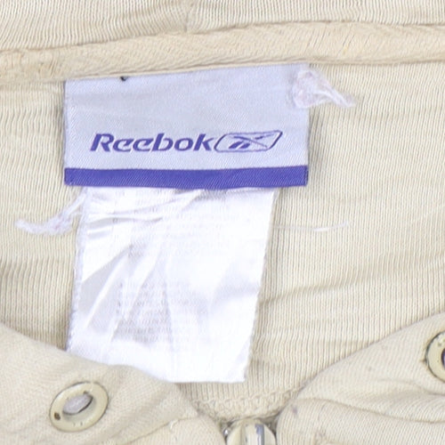 Reebok Mens Beige Full Zip Hoodie L Lightweight Sportswear