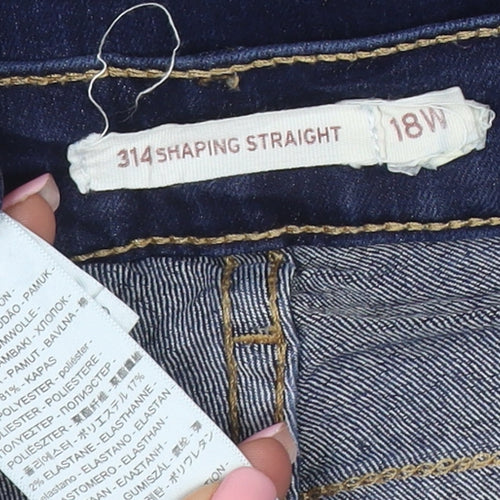 Levi's Women Blue 18 Plus 314 Shaping Straight Jeans