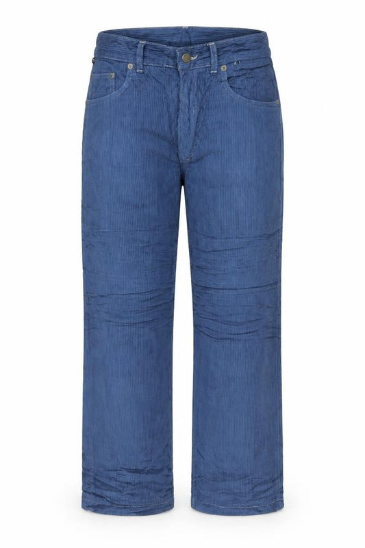 Front view of Burberry Women Blue Corduroy Chino Trousers, size 32