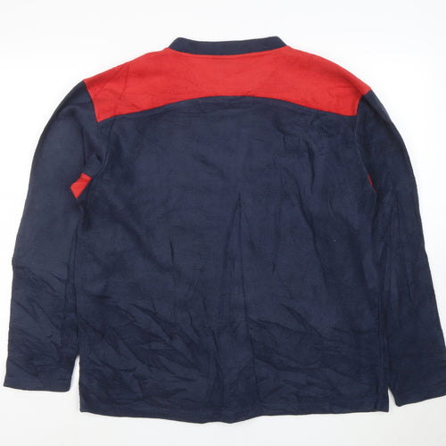 Umbro Mens Blue Red Fleece Pullover Sweatshirt Size M Long Sleeve