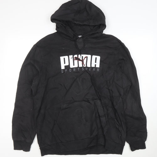 Puma Men's Black Pullover Hoodie L Sportswear Graphic Fleece
