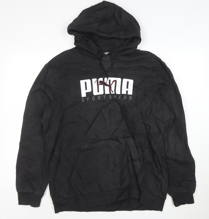 Puma Men's Black Pullover Hoodie L Sportswear Graphic Fleece