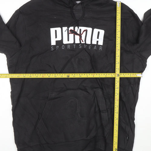Puma Men's Black Pullover Hoodie L Sportswear Graphic Fleece