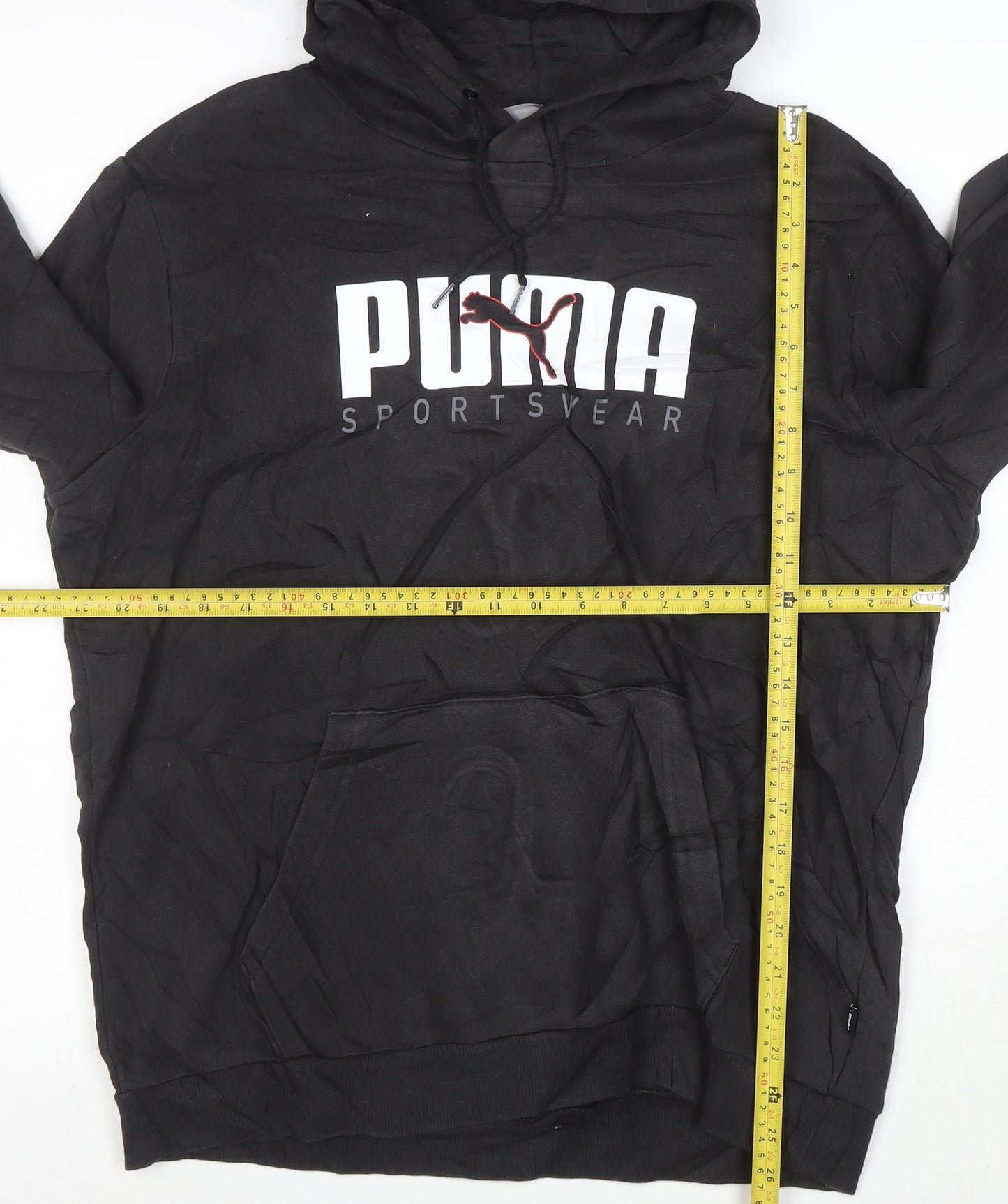 Puma Men's Black Pullover Hoodie L Sportswear Graphic Fleece
