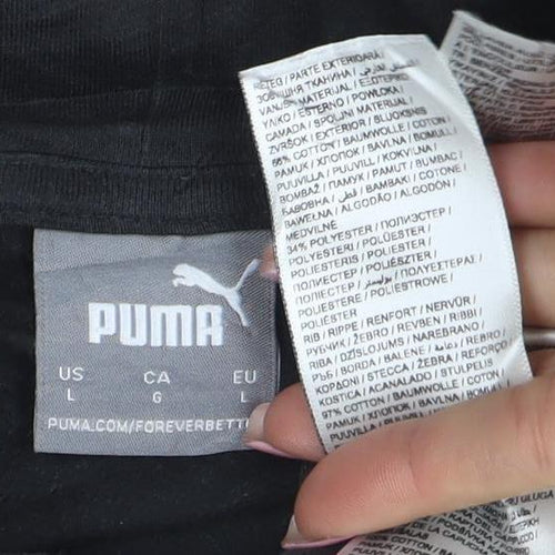 Puma Men's Black Pullover Hoodie L Sportswear Graphic Fleece